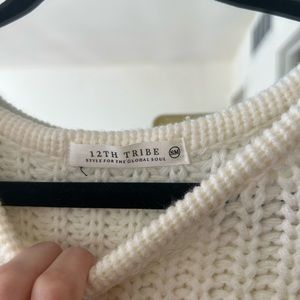 12th tribe fringe long sleeve knit sweater never worn
